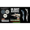 AK-Interactive: Real Colors Lacquer Paint Set US Navy & USMC Aircraft Colors 1945-1980 (3 colors)