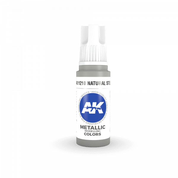 AK-Interactive - Natural Steel Metallic (17ml) 3rd Gen Acrylic